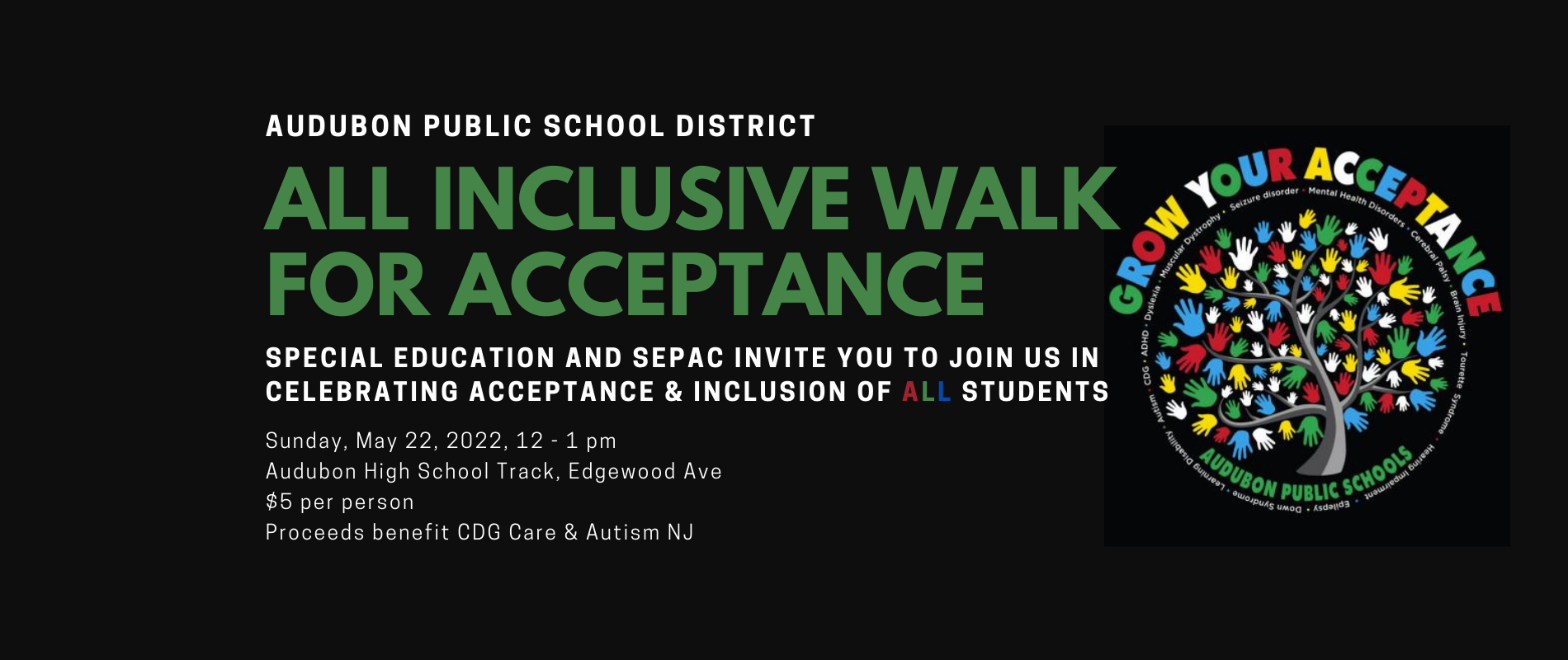Special Education T-Shirt Sale & 
All Inclusive Walk for Acceptance